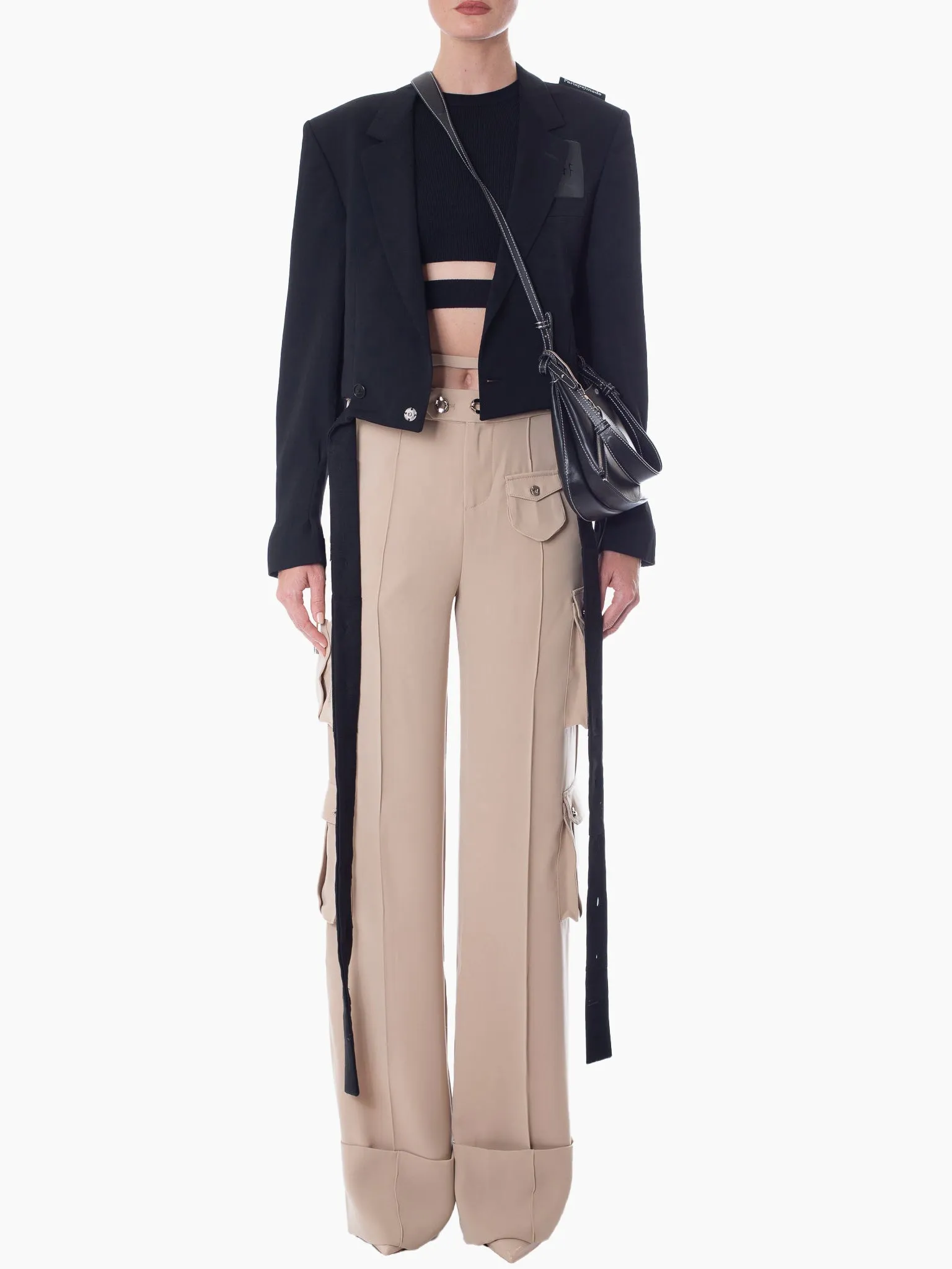HAN WEN STUDIO Relaxed Fit Detachable Strappy Waist Cargo Trouser