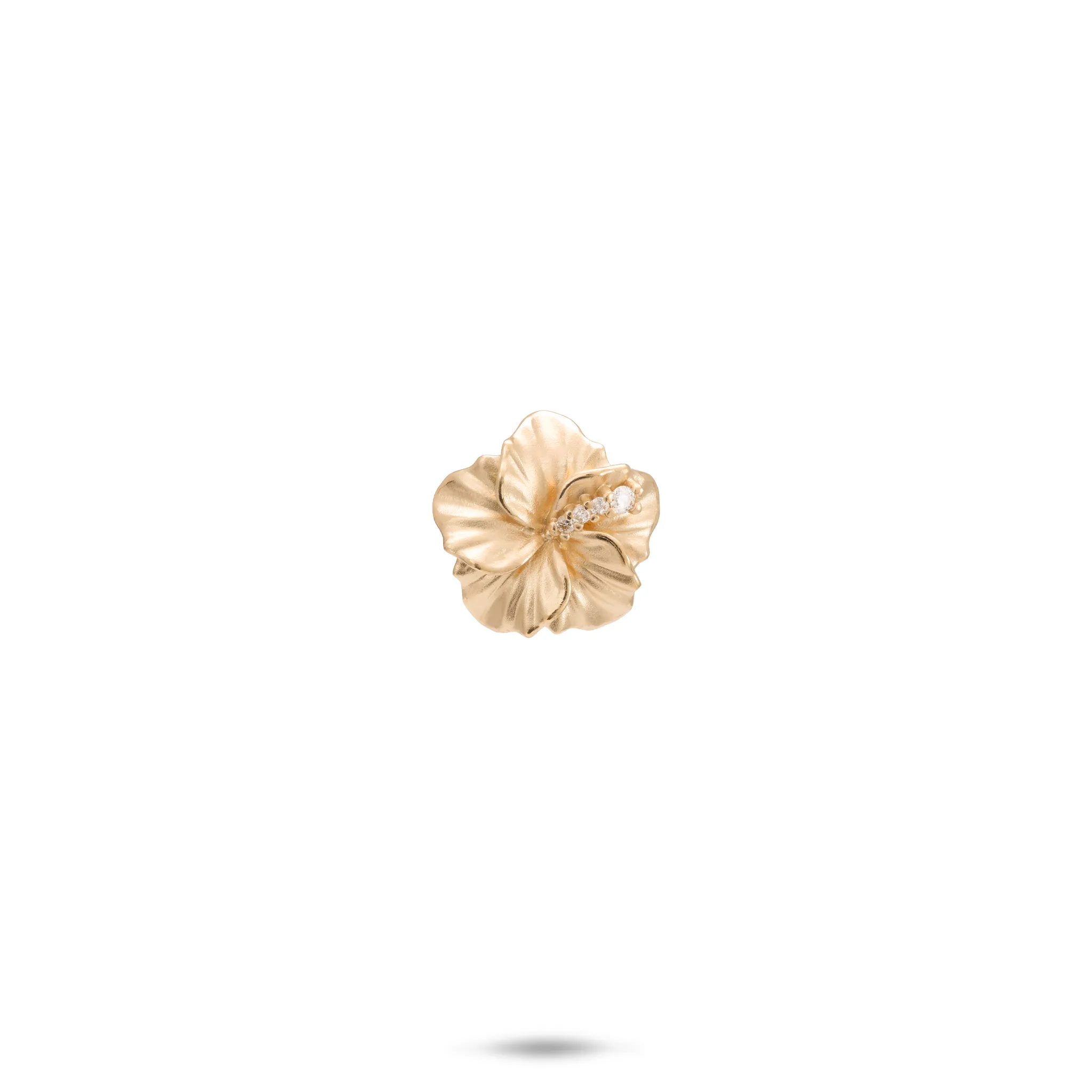 Hawaiian Gardens Hibiscus Pendant in Gold with Diamonds - 11mm