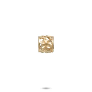 Hawaiian Heirloom Plumeria Barrel Pendant in Gold - 9mm