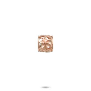 Hawaiian Heirloom Plumeria  Barrel Pendant in Rose Gold - 9mm