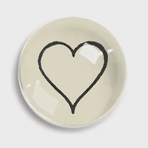 Heart Sketch Crystal Dome Paperweight