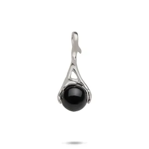 Heritage Black Coral Pendant in White Gold - 25mm