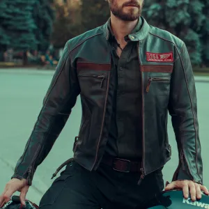Heritage Retro Brown Motorcycle Leather Jacket
