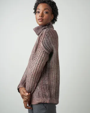 high neck corn stitch pullover - satin
