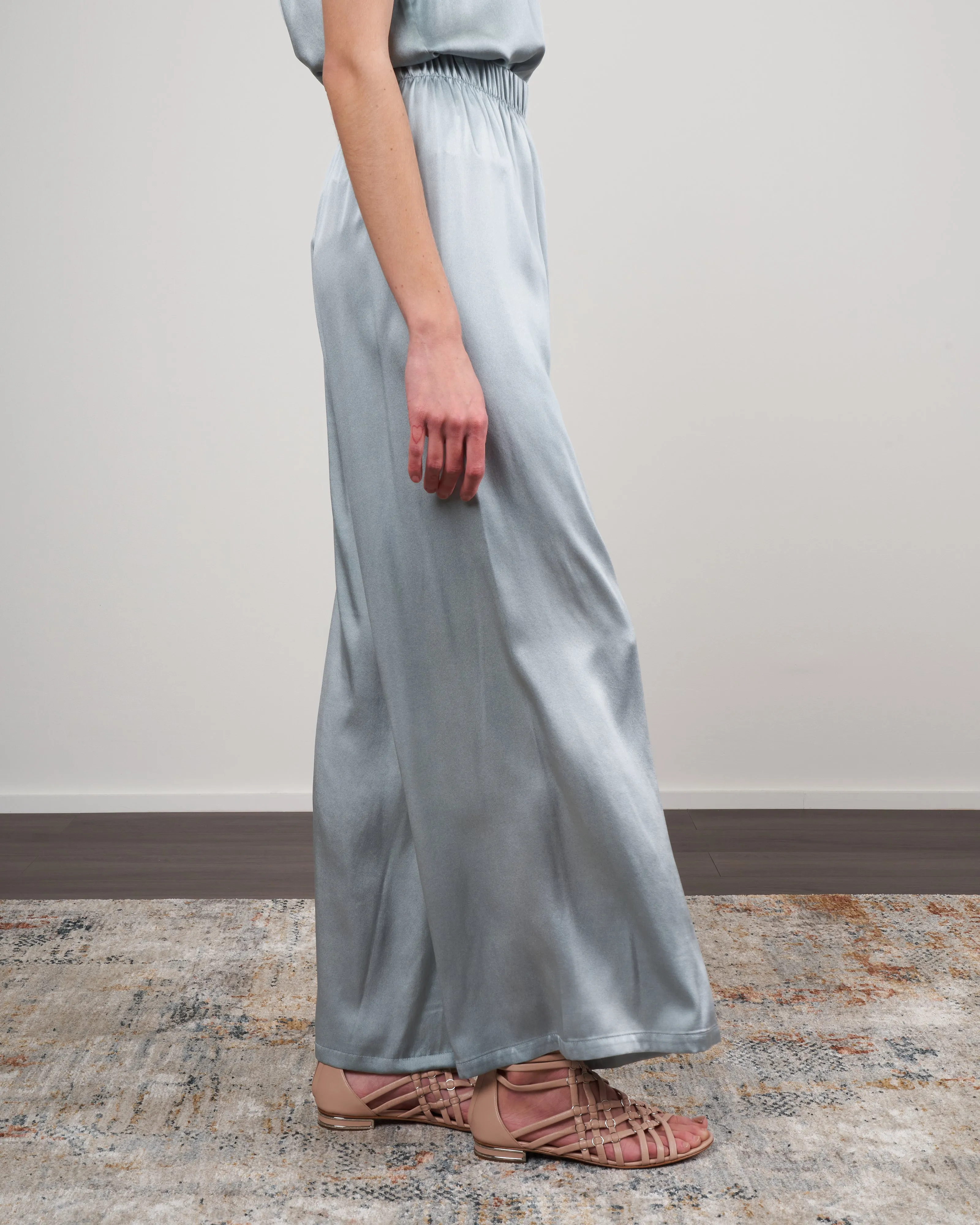 high waist silk palazzo pants - rio