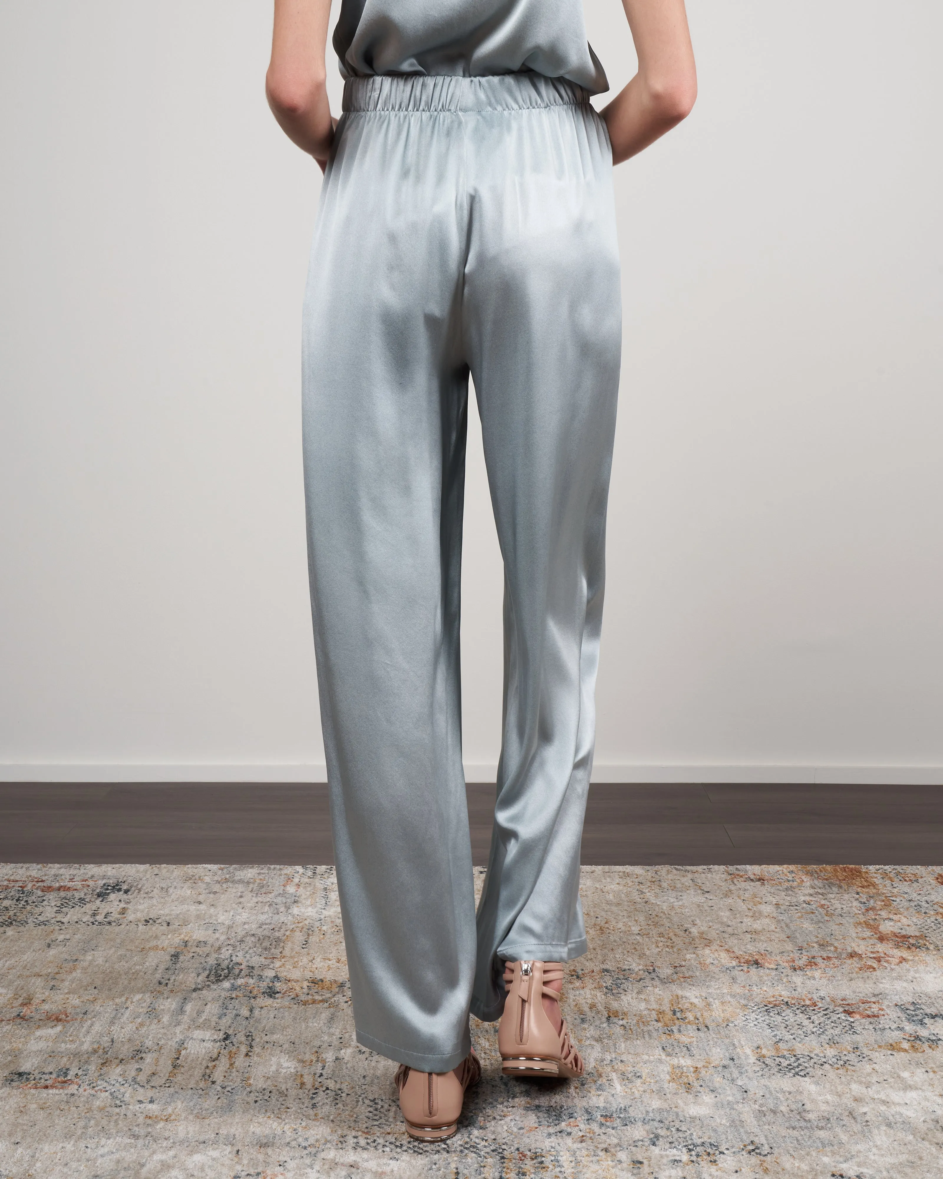 high waist silk palazzo pants - rio