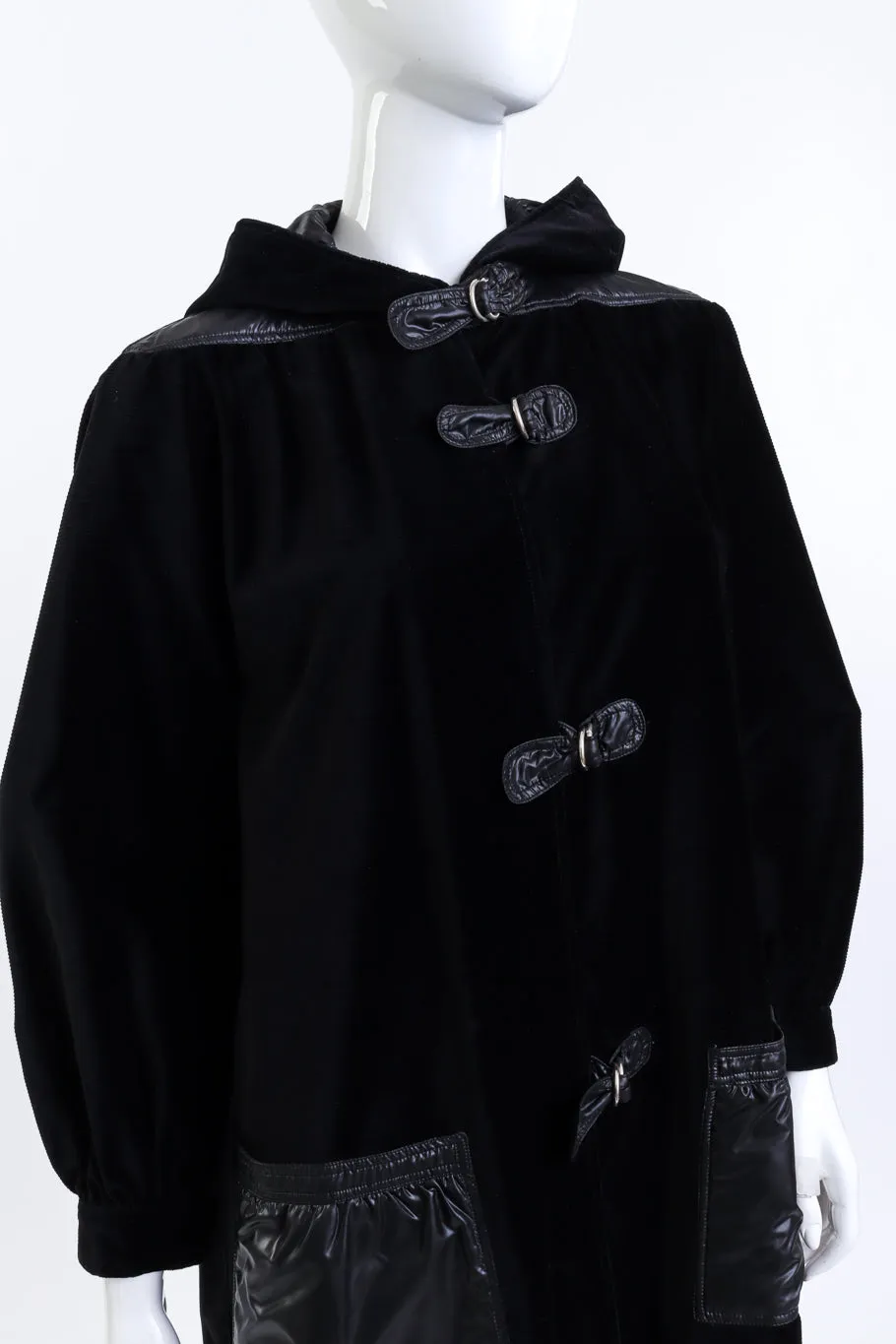Hooded Duffle Velvet Coat