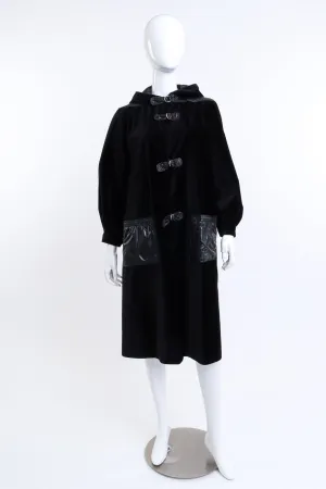 Hooded Duffle Velvet Coat