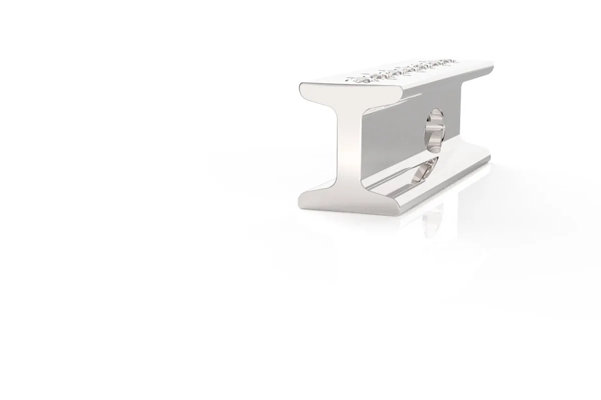 I-BEAM - Silver Gemstone Pavé - Pendant