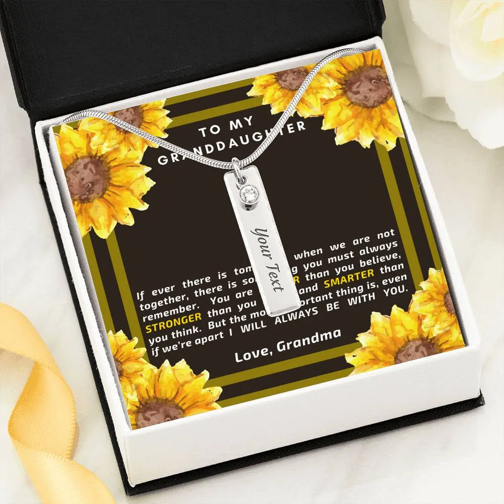I will always be with you-Birthstone/Text Necklace