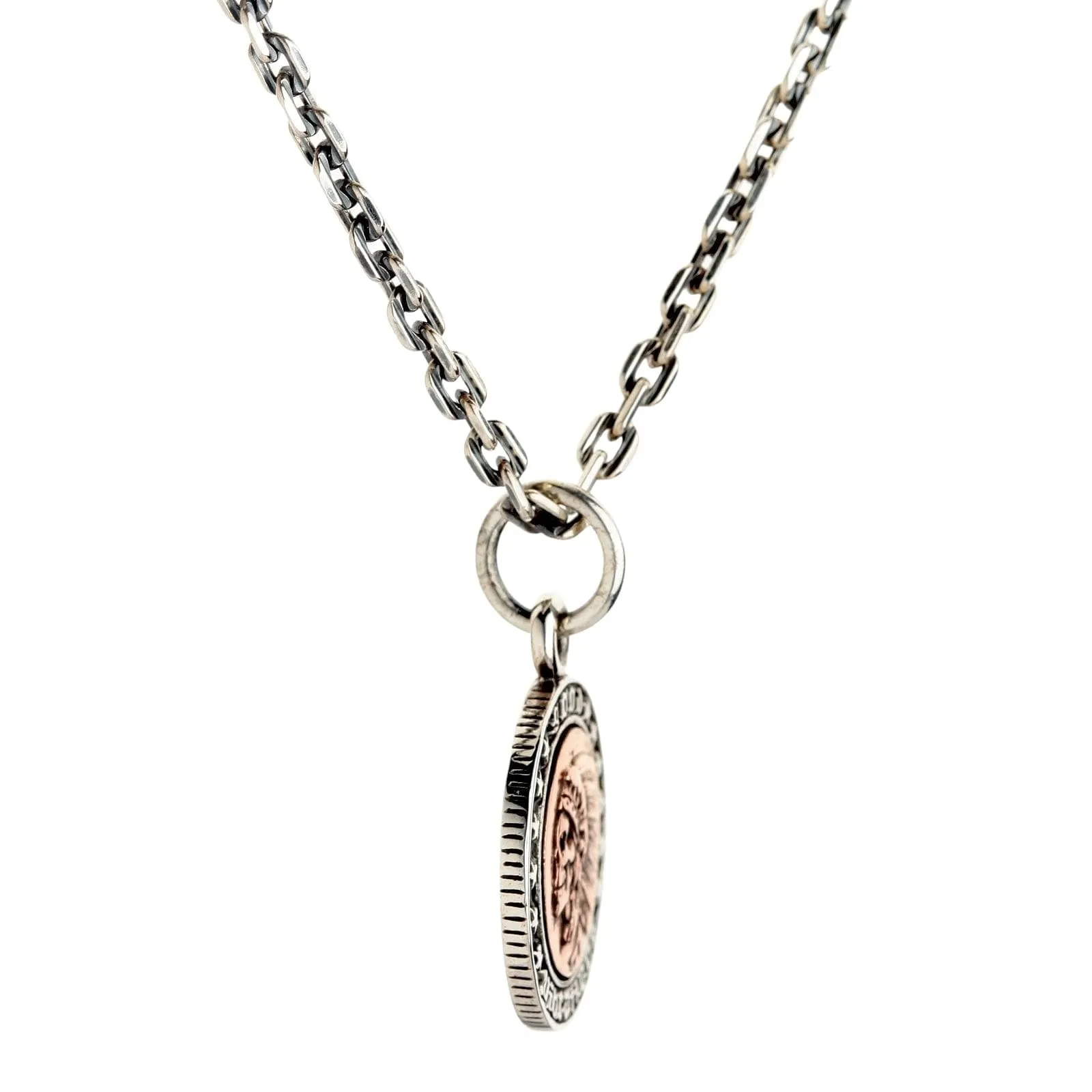 Indian Liberty Coin Sterling Silver Skull Pendant