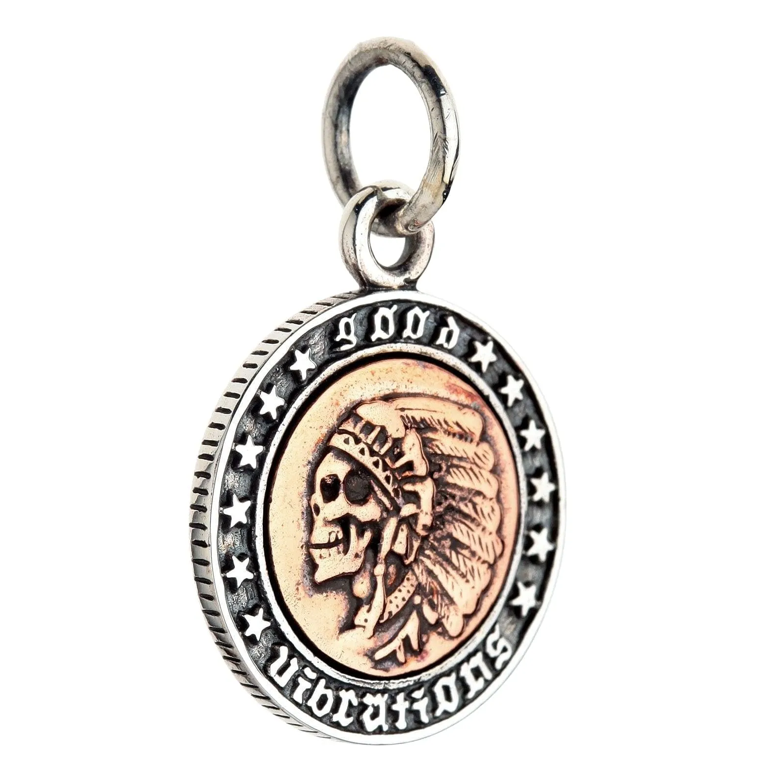 Indian Liberty Coin Sterling Silver Skull Pendant
