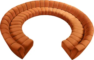 Infinity Cognac Velvet 11pc. Modular Sectional
