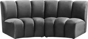 Infinity Grey Velvet 2pc. Modular Sectional