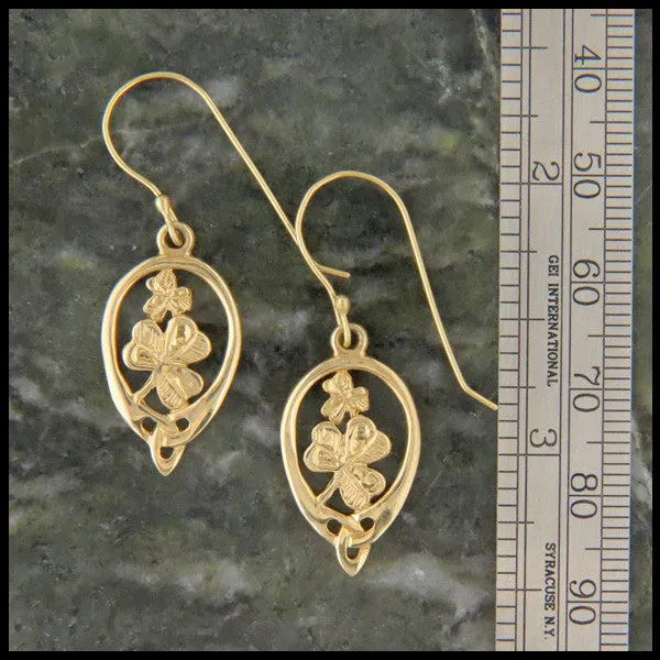 Irish Shamrock Pendant and Earring Set