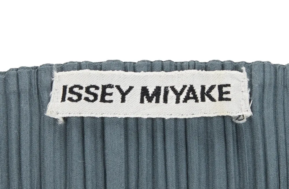 Issey Miyake S/S 1991 Grey and Orange Pleated Curved Sleeve Tunic Top Dress