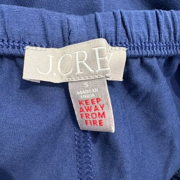J. Crew Dreamy Cotton Blend Pajama Pant Set Navy Blue Size S NWT CC660