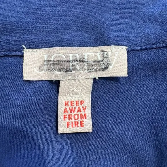 J. Crew Dreamy Cotton Blend Pajama Pant Set Navy Blue Size XXS NWOT CC660