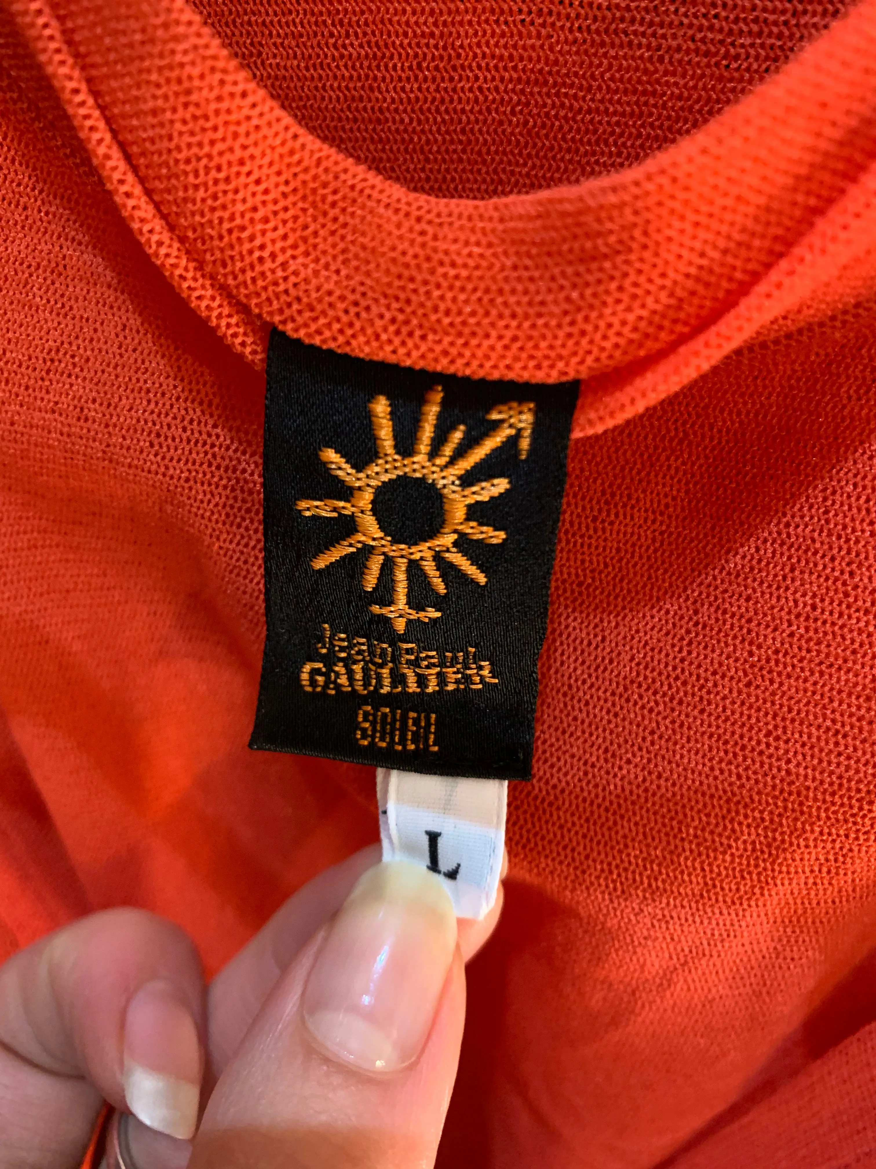 Jean Paul Gaultier Fuzzi Orange Mesh Ensemble