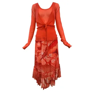 Jean Paul Gaultier Fuzzi Orange Mesh Ensemble
