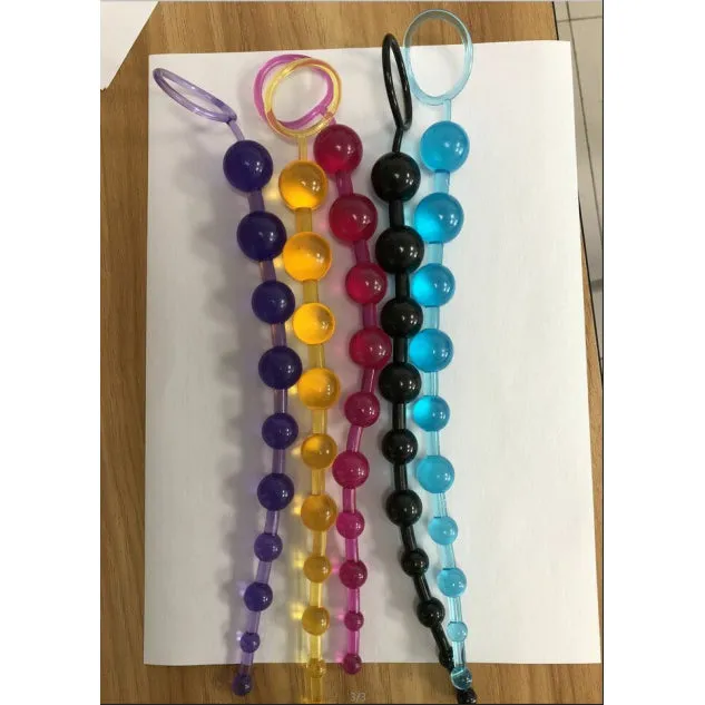 Jelly Anal Beads Orgasm Vagina Plug Play Pull Ring Ball Anal Stimulator Butt Beads yellow