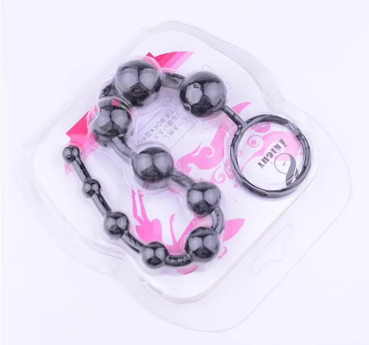 Jelly Anal Beads Orgasm Vagina Plug Play Pull Ring Ball Anal Stimulator Butt Beads yellow