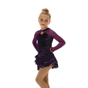 Jerry's 645 Deep Purple Shimmer Figure Skating Dress - Youth