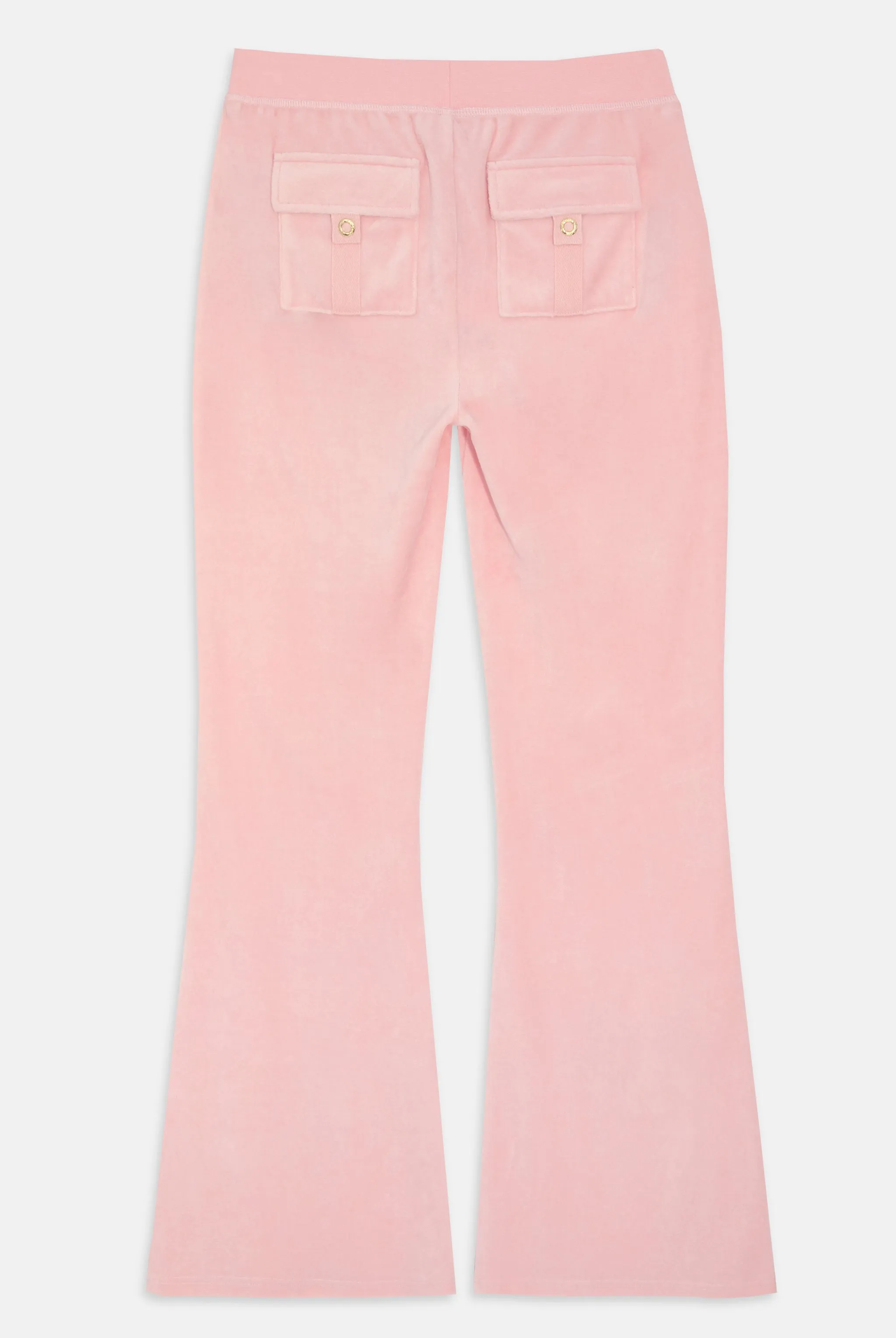 JUICY PINK 'ONCE UPON A TIME' ULTRA LOW RISE BAMBOO VELOUR HERITAGE POCKETED BOTTOMS