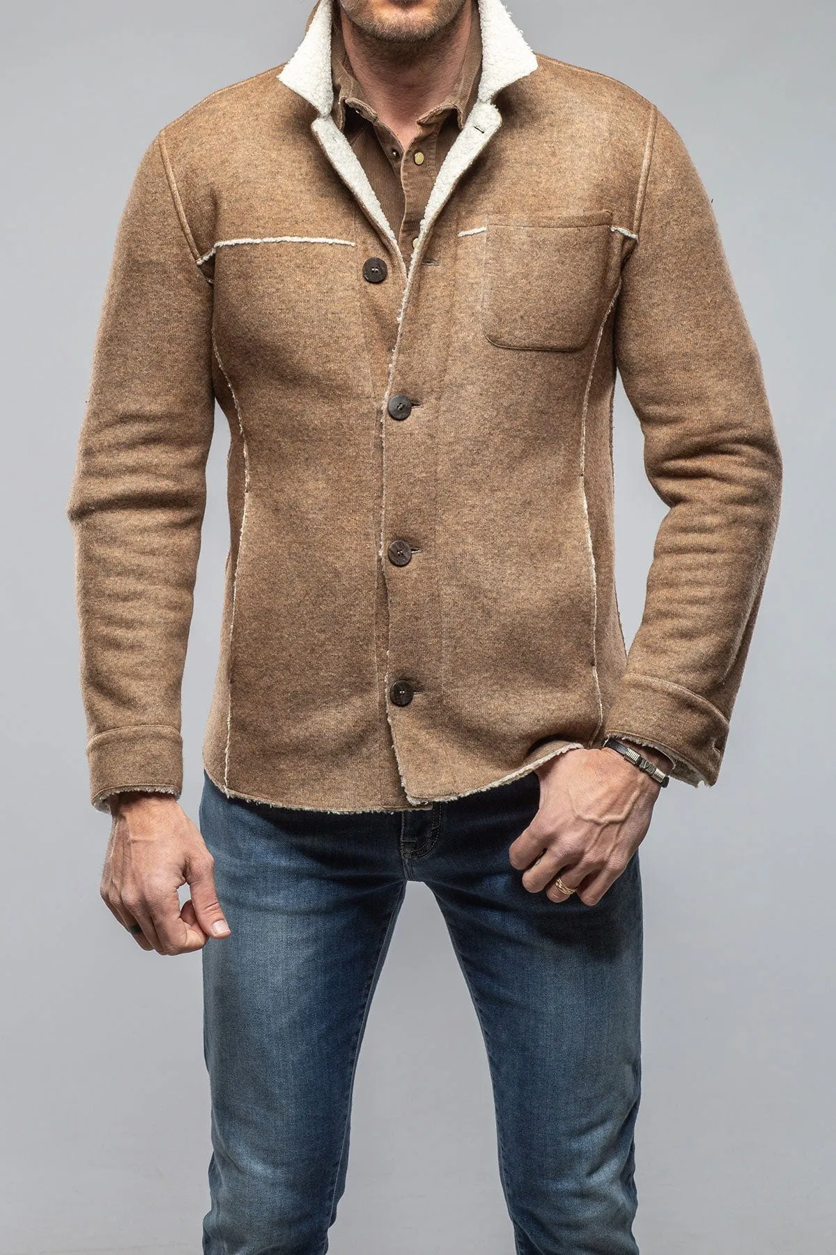 Kalispell Sherpa Shirt Jacket In Beige