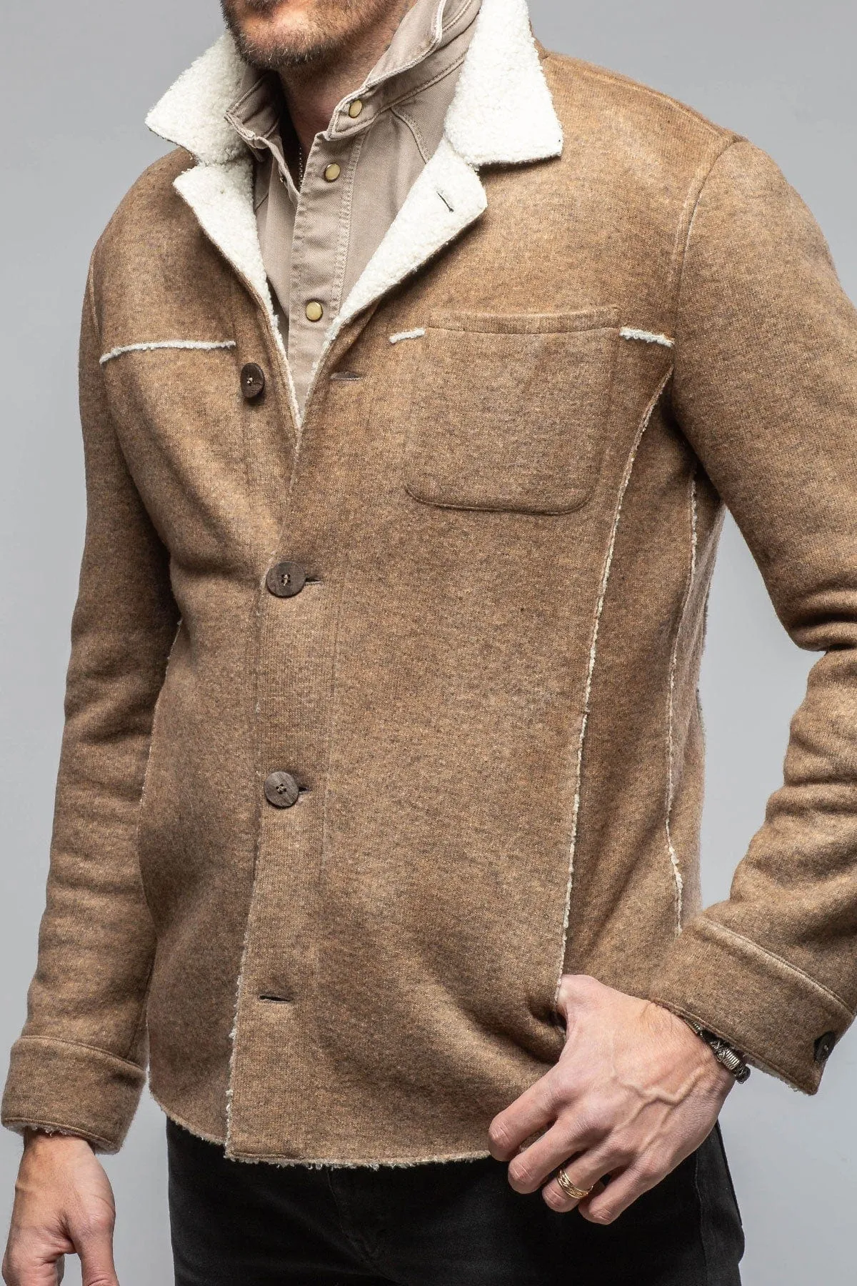 Kalispell Sherpa Shirt Jacket In Tan