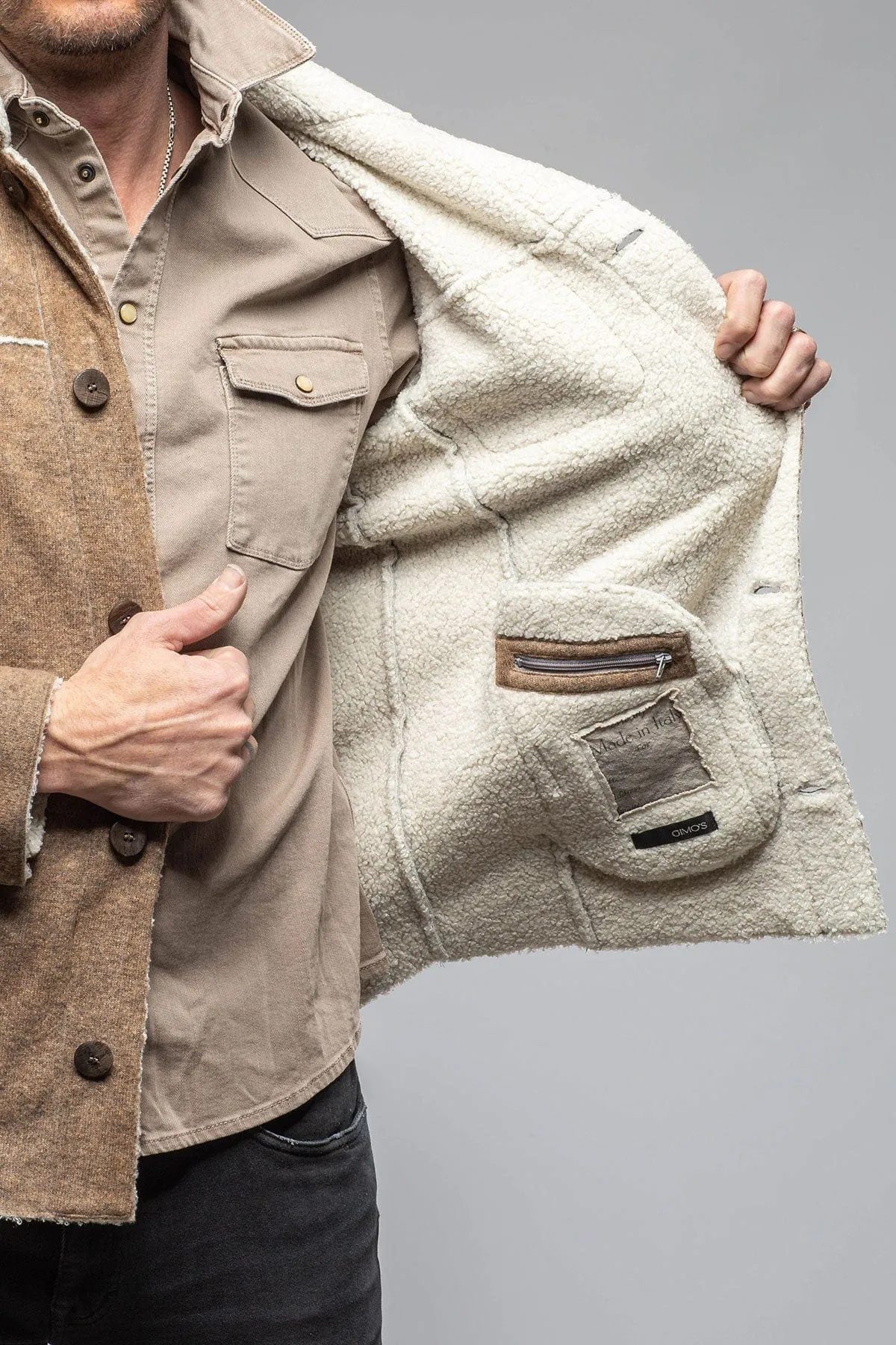 Kalispell Sherpa Shirt Jacket In Tan