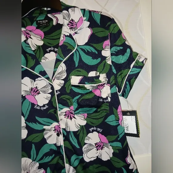 Kate Spade Floral Pajamas Set PJ Shirt   Pants Sleepwear KS91613T
