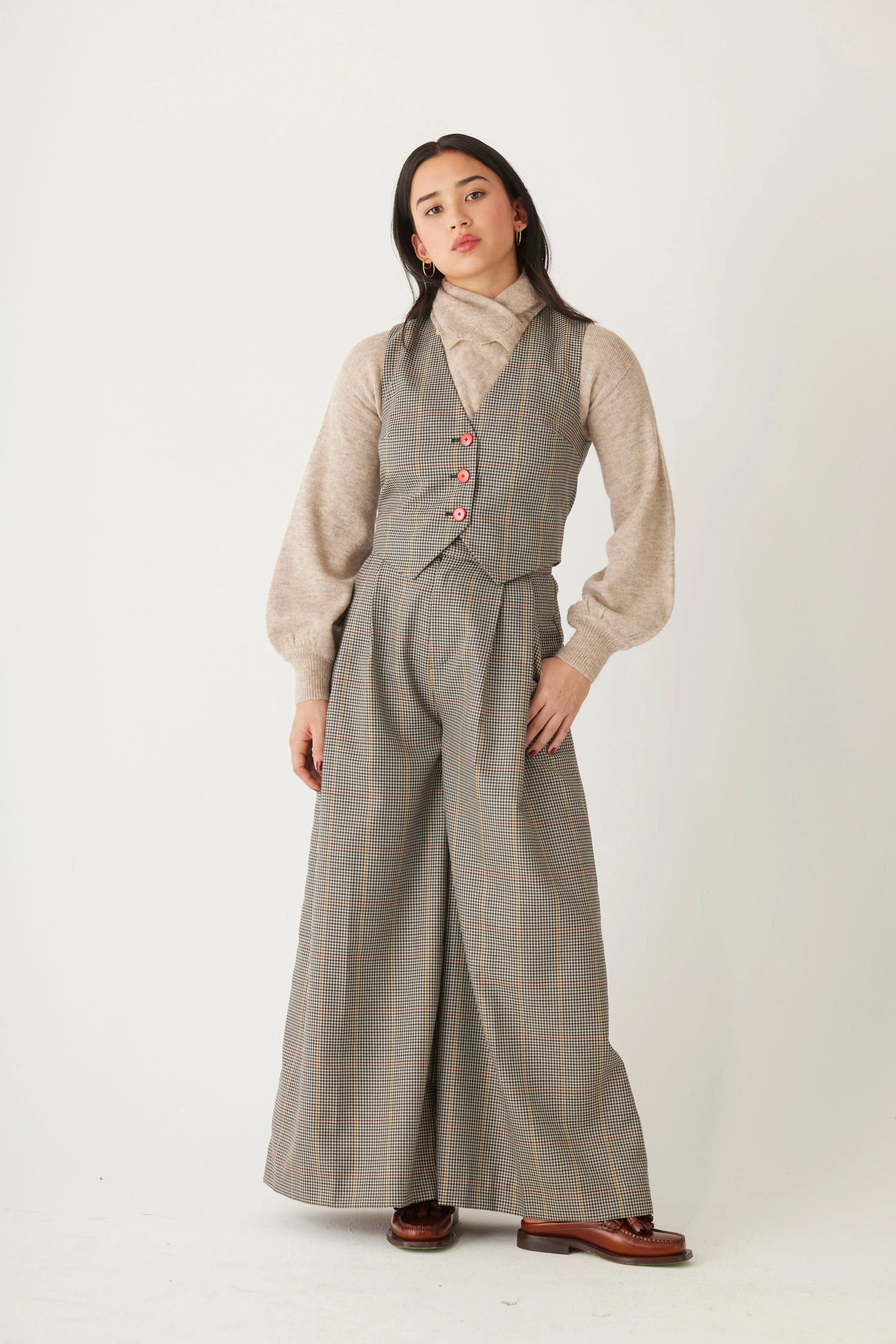 Katherine Pant in Tropical Wool Plaid