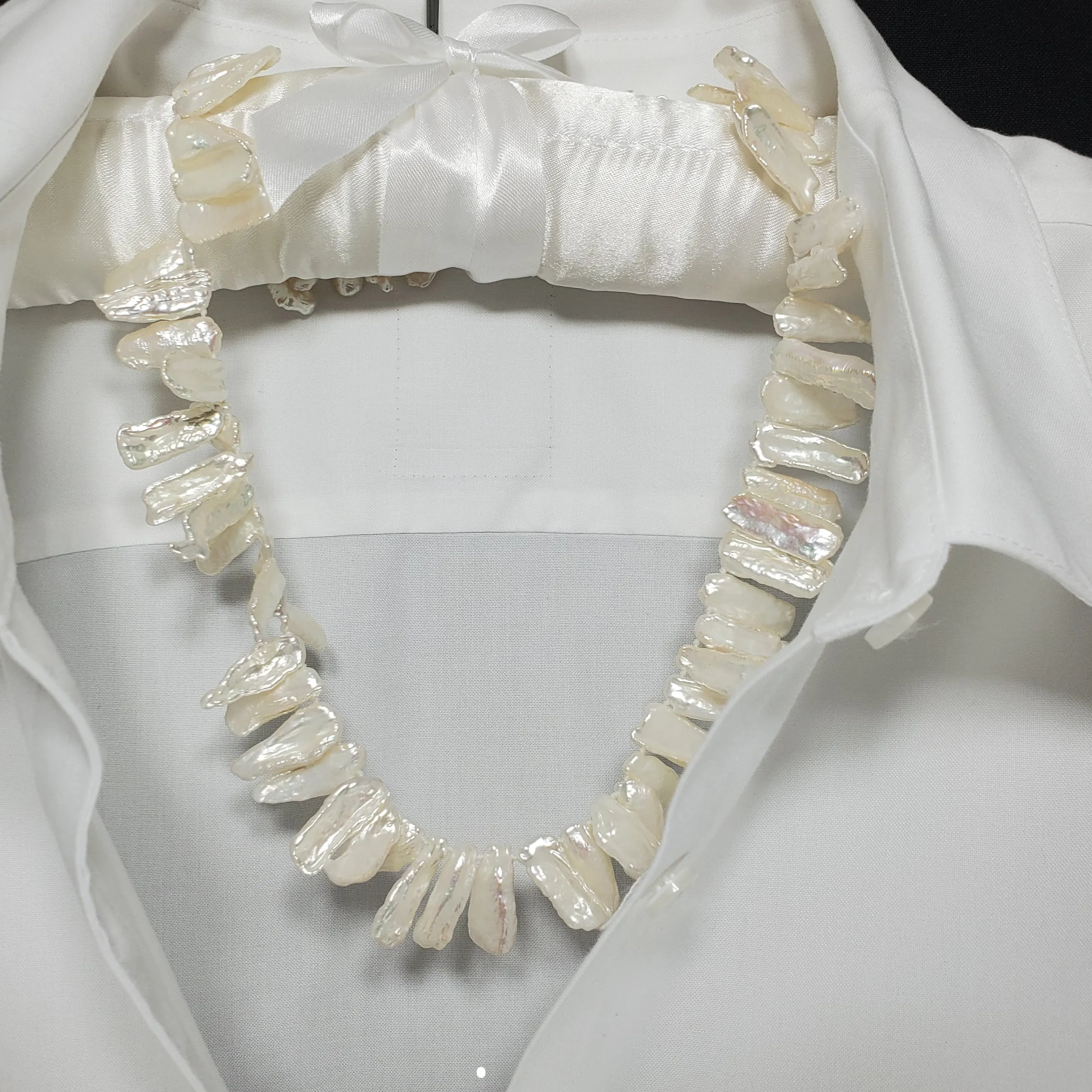Keishi Pearl necklace, Grade A Keishi Pearls Hand Knotted Keishi Pearl Necklace, Bridal Necklace, Statement Pearl Necklace
