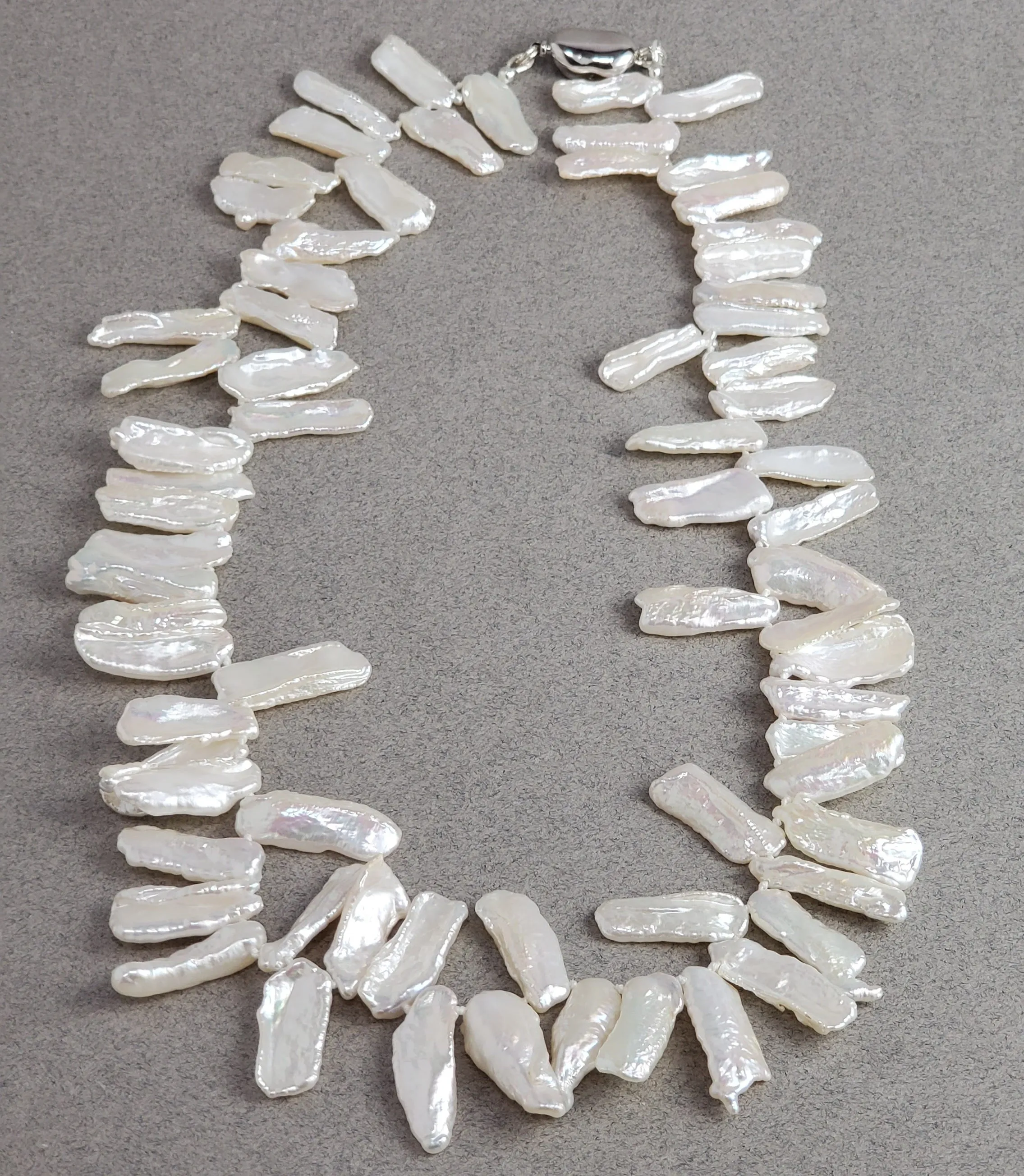 Keishi Pearl necklace, Grade A Keishi Pearls Hand Knotted Keishi Pearl Necklace, Bridal Necklace, Statement Pearl Necklace