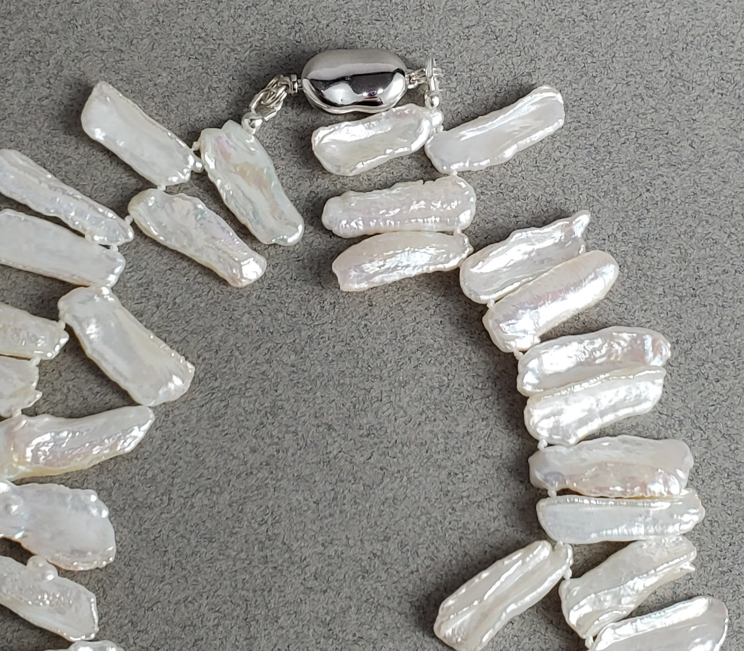 Keishi Pearl necklace, Grade A Keishi Pearls Hand Knotted Keishi Pearl Necklace, Bridal Necklace, Statement Pearl Necklace