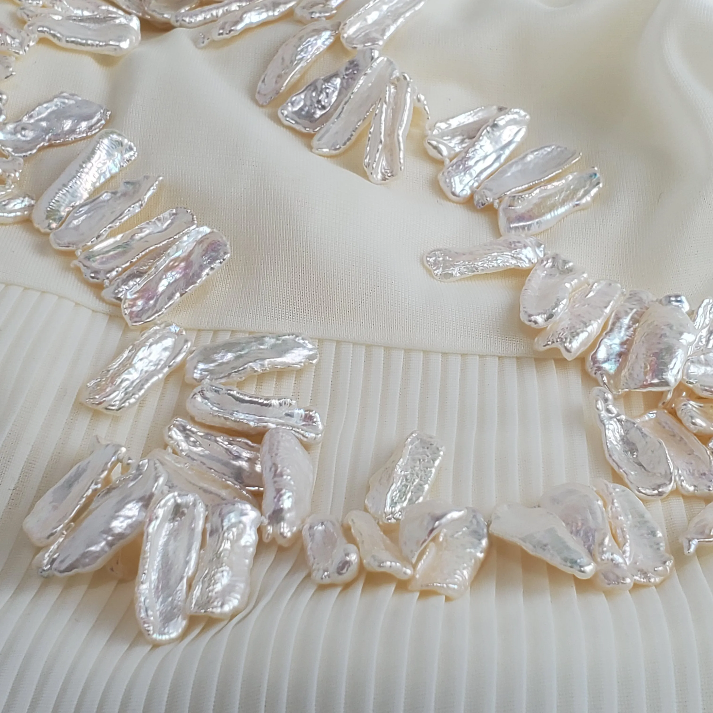 Keishi Pearl necklace, Grade A Keishi Pearls Hand Knotted Keishi Pearl Necklace, Bridal Necklace, Statement Pearl Necklace