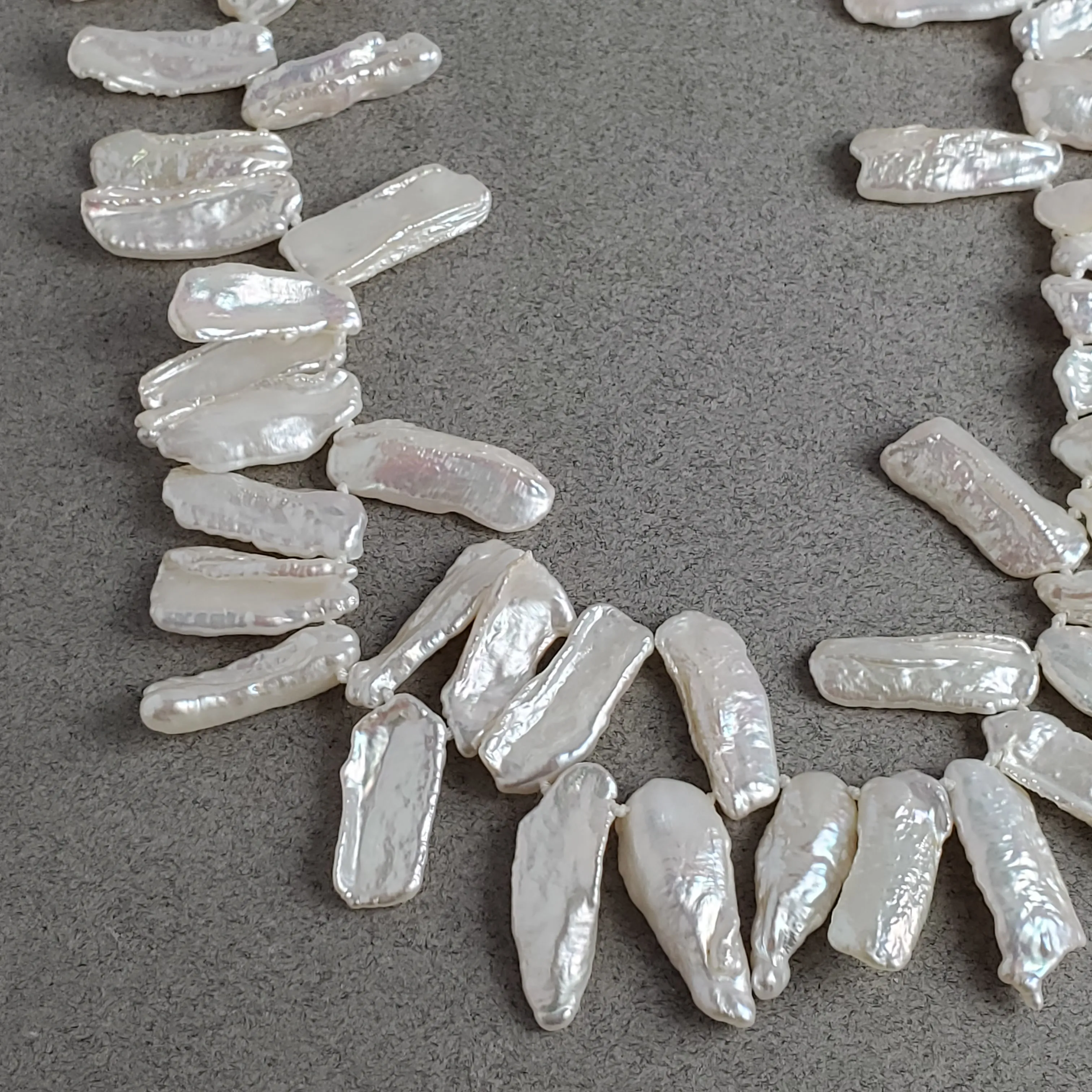 Keishi Pearl necklace, Grade A Keishi Pearls Hand Knotted Keishi Pearl Necklace, Bridal Necklace, Statement Pearl Necklace