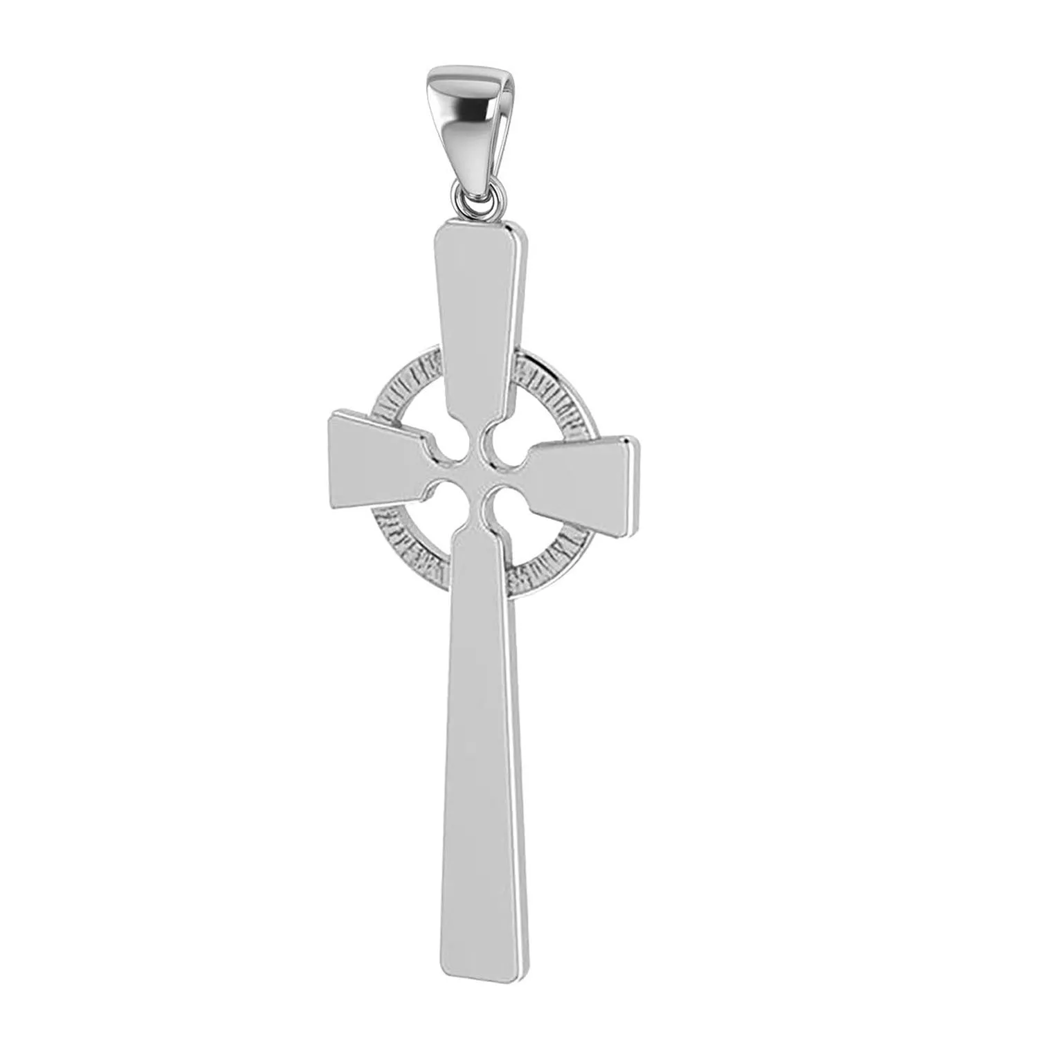 Ladies 925 Sterling Silver Celtic Cross Pendant, 43mm