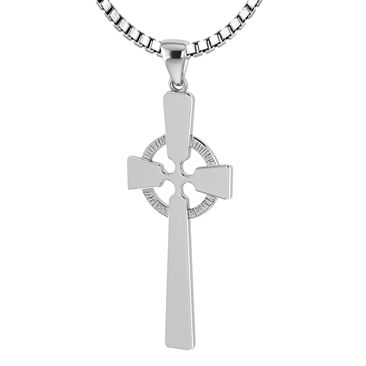 Ladies 925 Sterling Silver Celtic Cross Pendant, 43mm