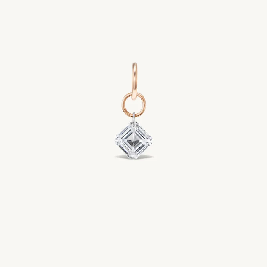 Large Asscher Pierced Diamond Charm for Chains