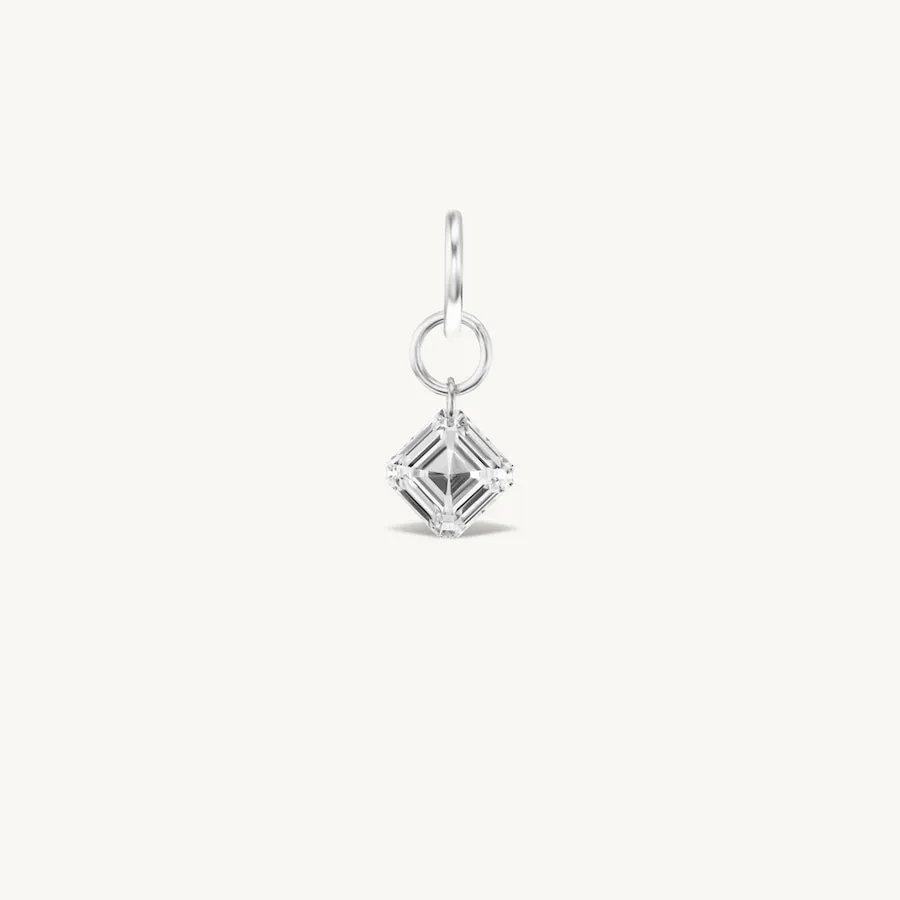 Large Asscher Pierced Diamond Charm for Chains