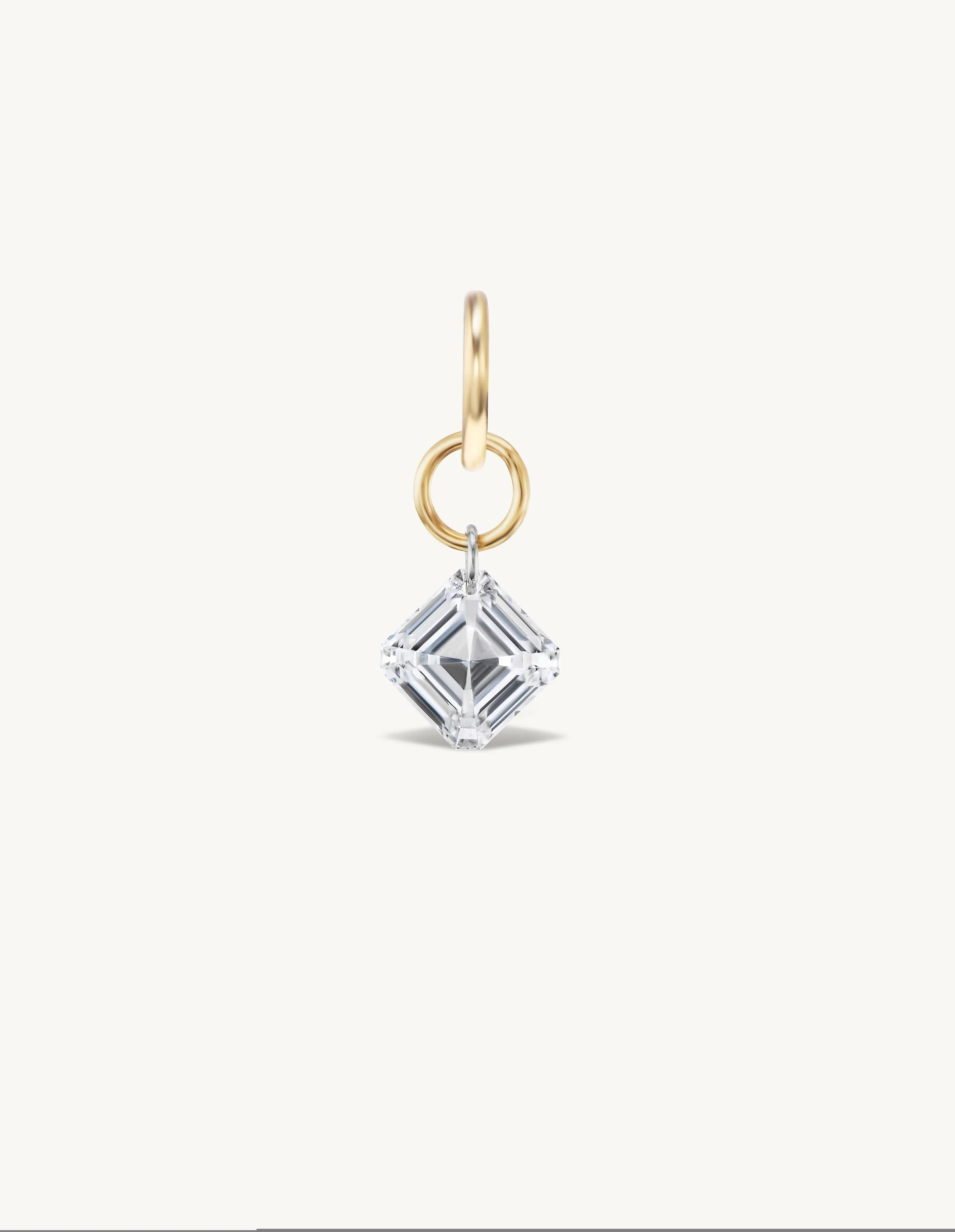 Large Asscher Pierced Diamond Charm for Chains