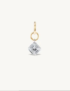 Large Asscher Pierced Diamond Charm for Chains
