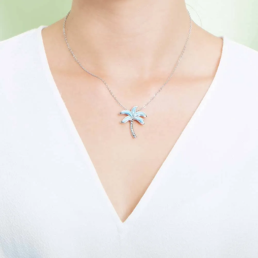 Larimar Palm Tree Pendant