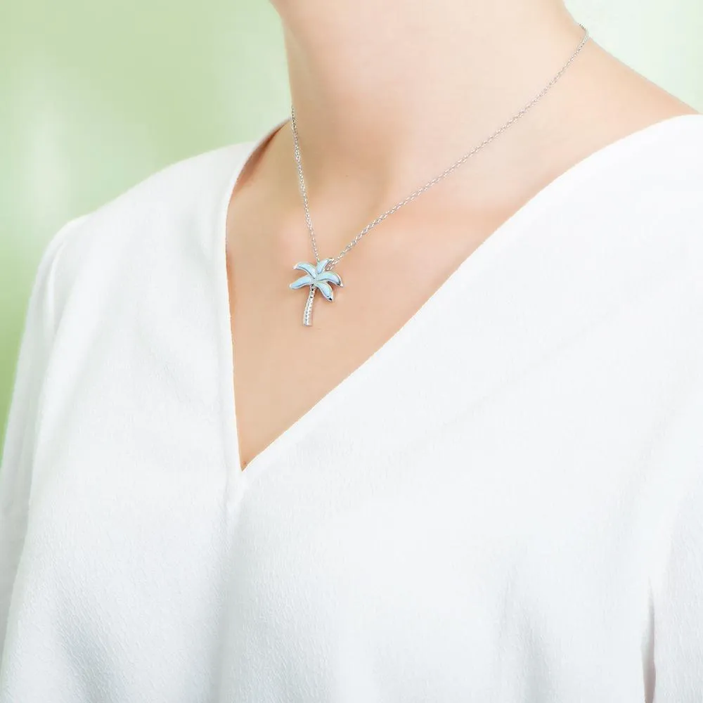 Larimar Palm Tree Pendant