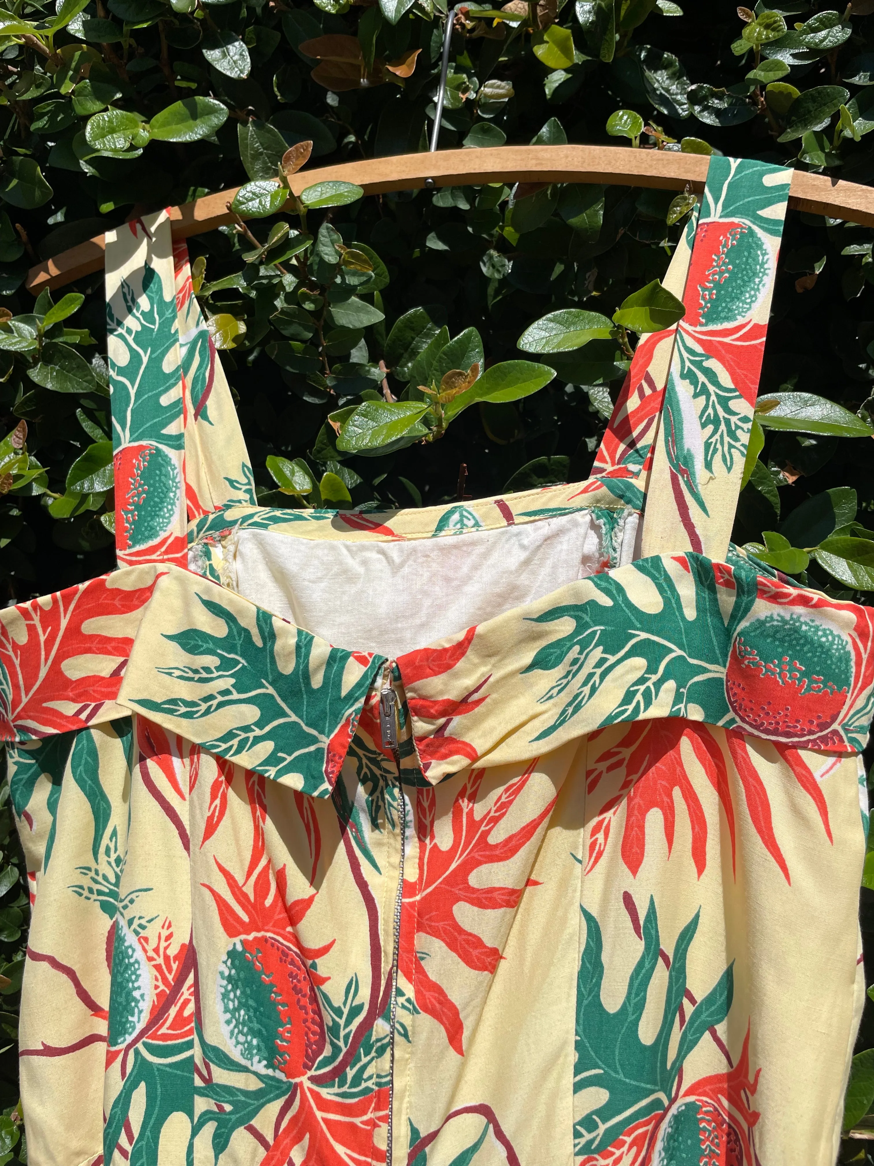 Late 1940s 'Winifred Dick of Honolulu' Rayon Tropical Two Piece Dress Bolero Set
