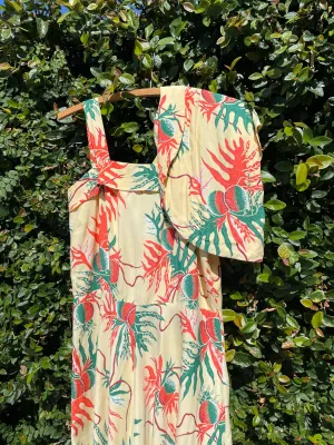 Late 1940s 'Winifred Dick of Honolulu' Rayon Tropical Two Piece Dress Bolero Set