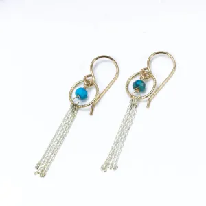 Laura J Turquoise Tassel Earrings