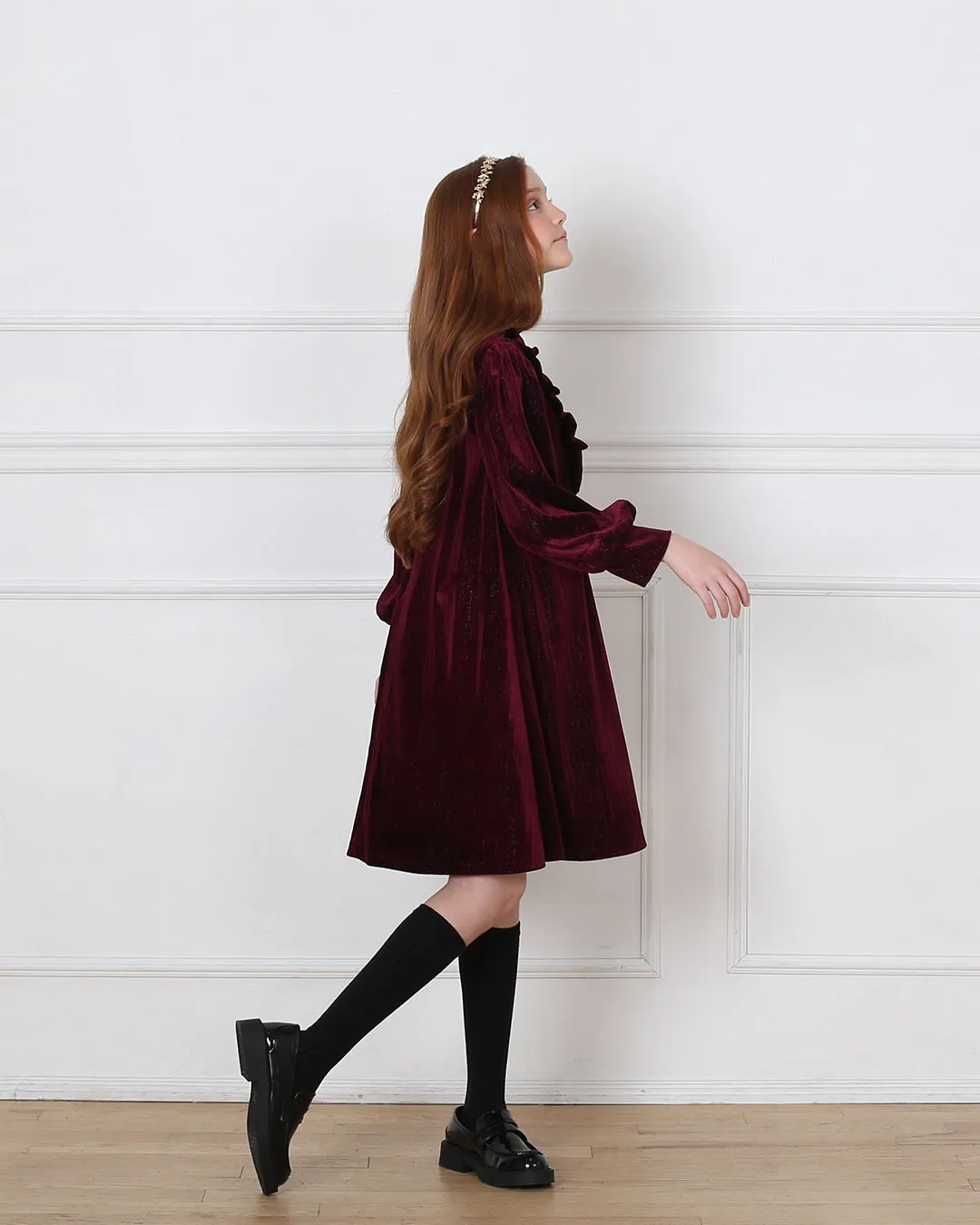 Lena dress (dark-sapphire velvet)
